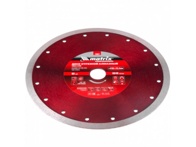Диск алмазный сплошной, тонкий, 230 х 25,4 мм, мокрое резание Matrix
