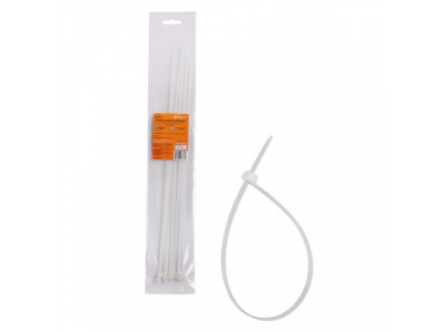 Стяжки (хомуты) кабельные 4,8*400 мм, пластиковые, белые, 10 шт. AIRLINE